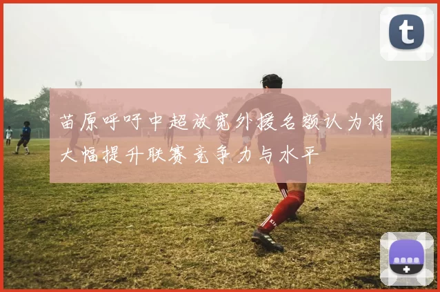 苗原呼吁中超放宽外援名额认为将大幅提升联赛竞争力与水平
